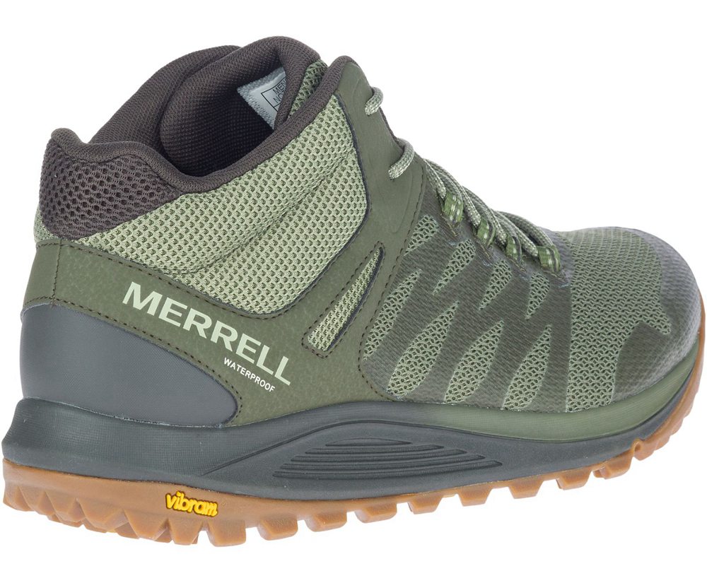 Buty Trekkingowe Merrell Męskie Oliwkowe - Nova 2 Mid Waterproof - 018729-UZM